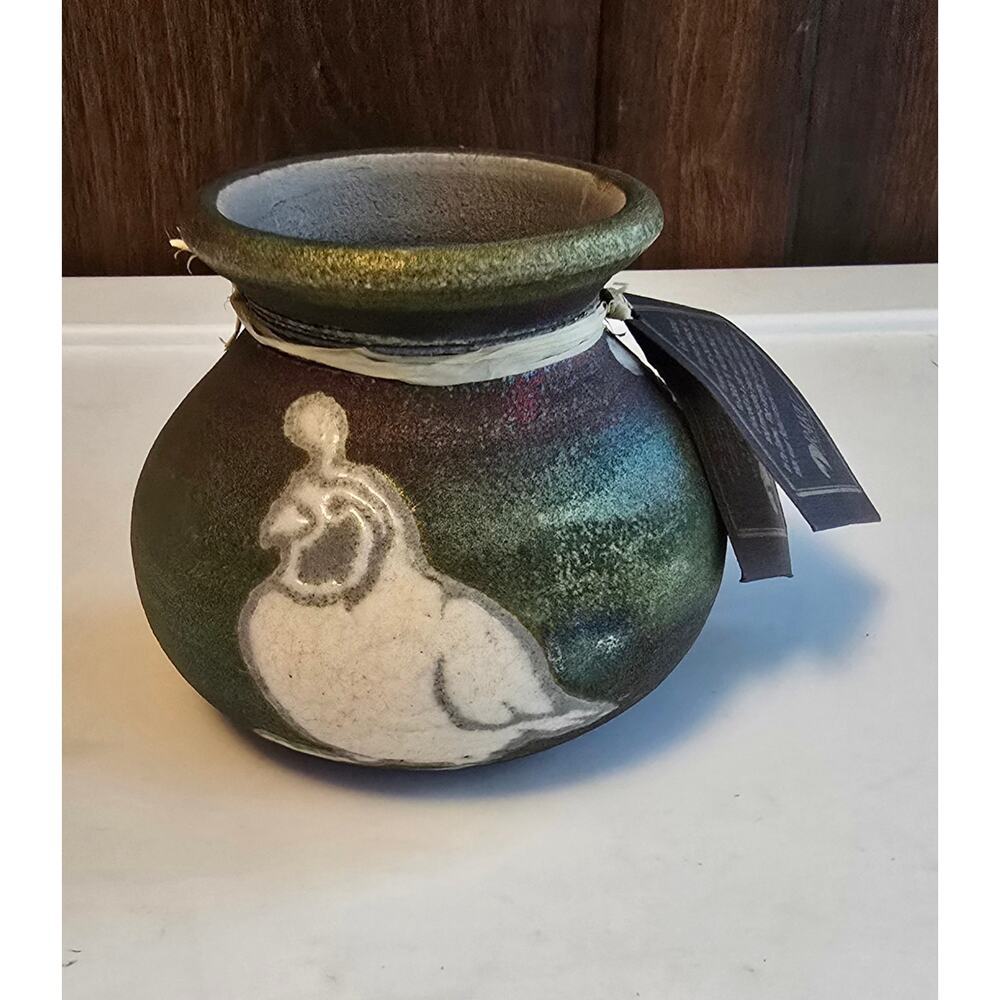 Jeremy Diller Small Raku Pottery Vase